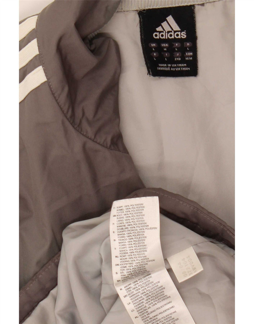 Adidas Ανδρικό τζάκετ UK 40 Large Grey Colourblock Πολυεστέρας