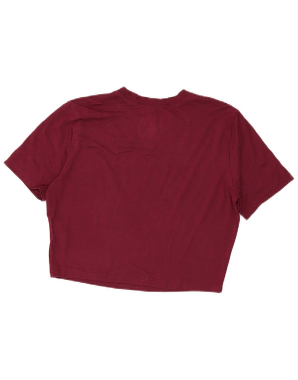 Γυναικείο μπλουζάκι Nike Crop Slim Fit Top UK 14 Large μπορντό πολυεστέρα
