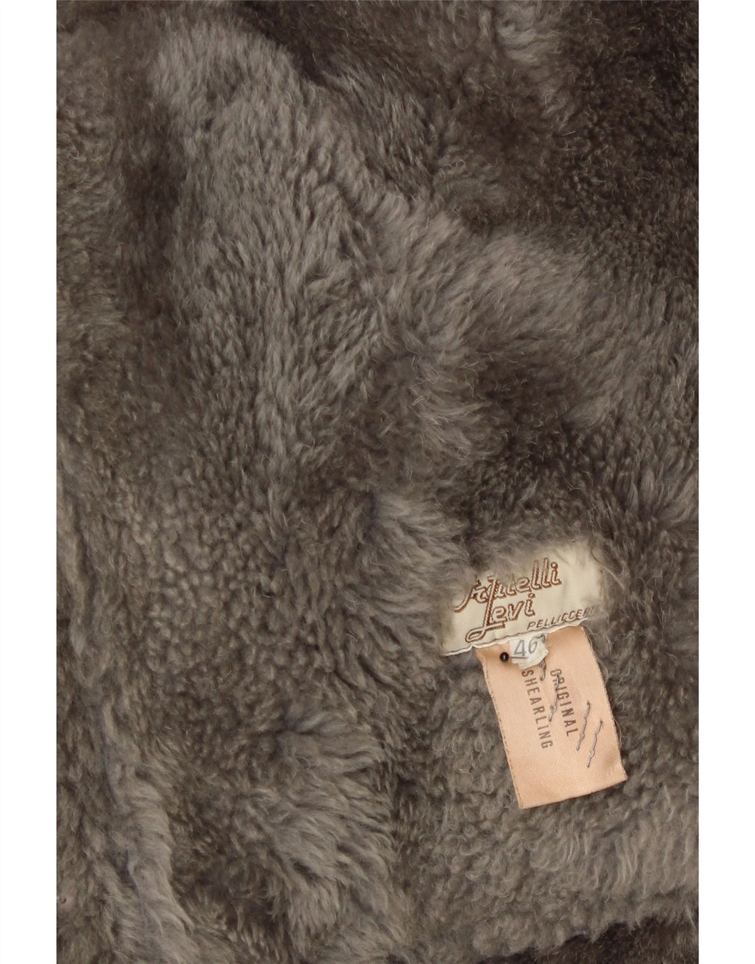 VINTAGE Mens Oversized Shearling Jacket IT 46 Small Grey Shearling Vintage Vintage and Second-Hand Vintage from Messina Hembry 