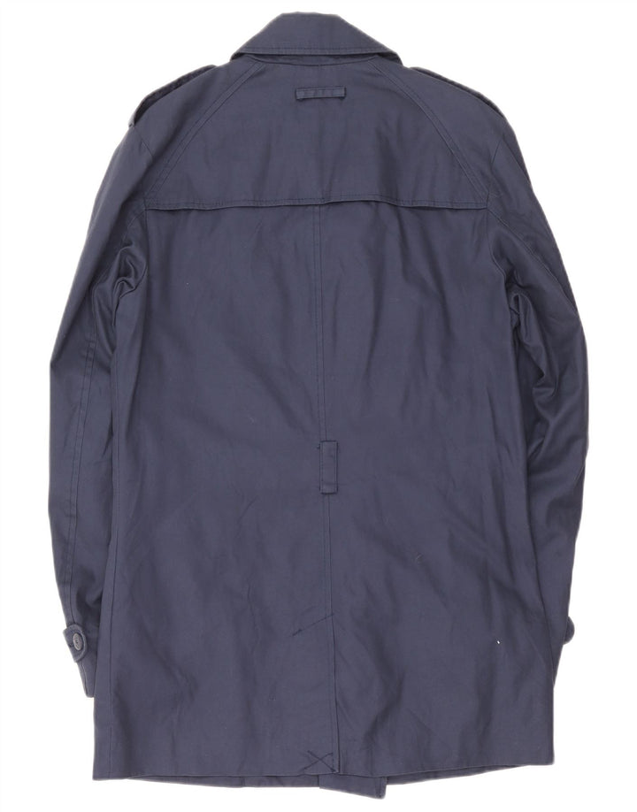 Zara Ανδρική καμπαρντίνα UK 40 Large Navy Blue Cotton