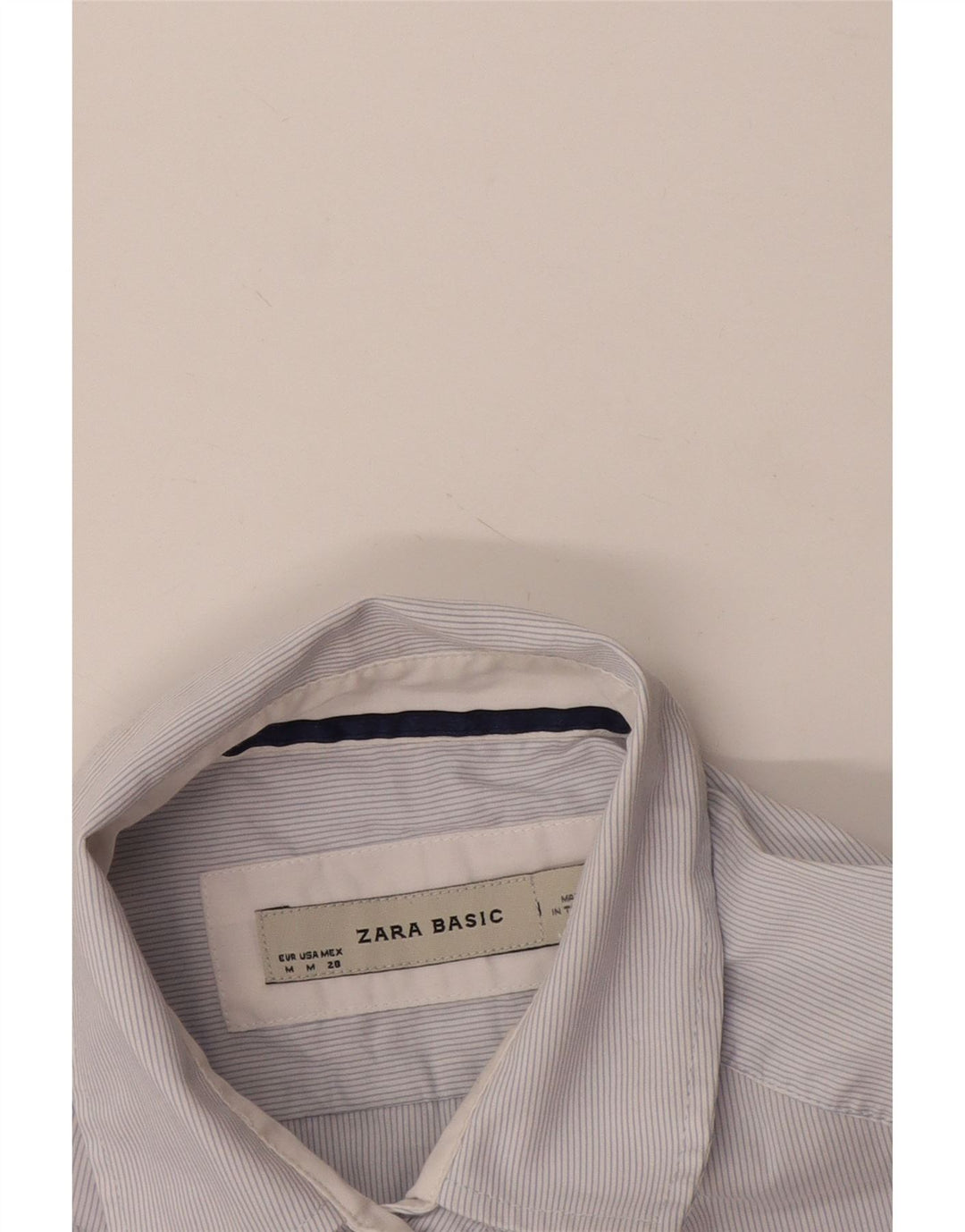 Zara Γυναικείο κοντομάνικο πουκάμισο UK 14 μεσαίο λευκό ρίγες