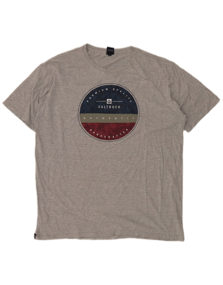 SALTROCK Ανδρικό γραφικό T-Shirt Top XL Γκρι βαμβακερό