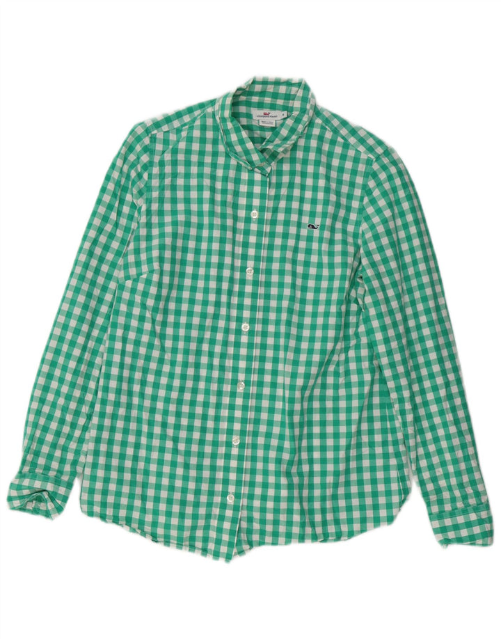 VINEYARD VINES Γυναικείο πουκάμισο US 6 Μεσαίο πράσινο βαμβακερό Gingham