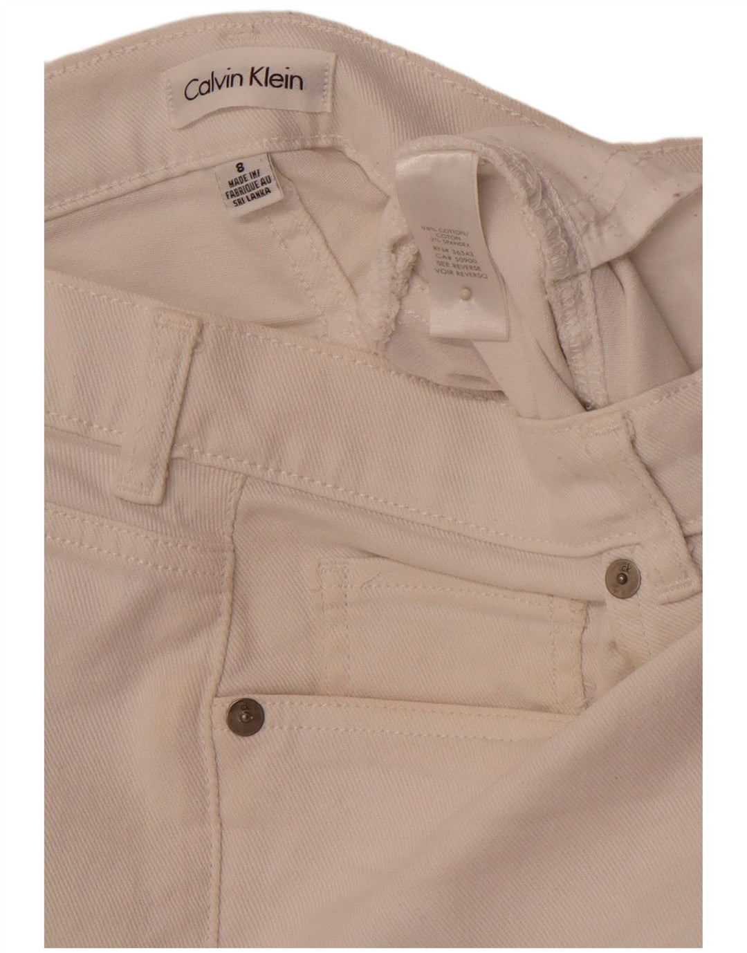 CALVIN KLEIN Γυναικείο τζιν σορτς US 8 Medium W32 Λευκό βαμβακερό