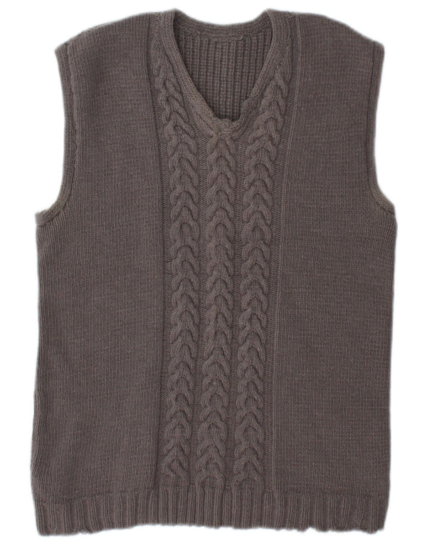 Vintage γυναικείο γιλέκο Tank Top UK 14 Medium Grey