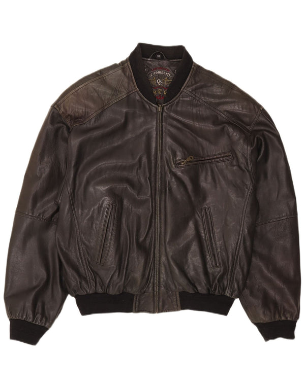C.Comberti Ανδρικό Bomber Leather Jacket IT 50 Large Black Leather
