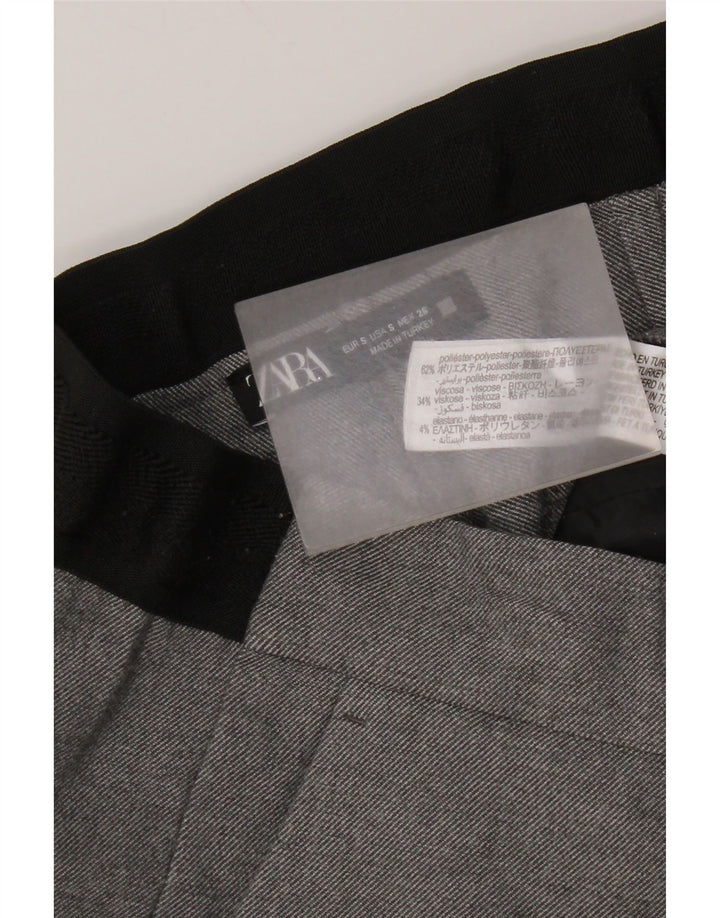 Zara Γυναικείο ίσιο παντελόνι Chino Small W26 L27 Grey Polyester