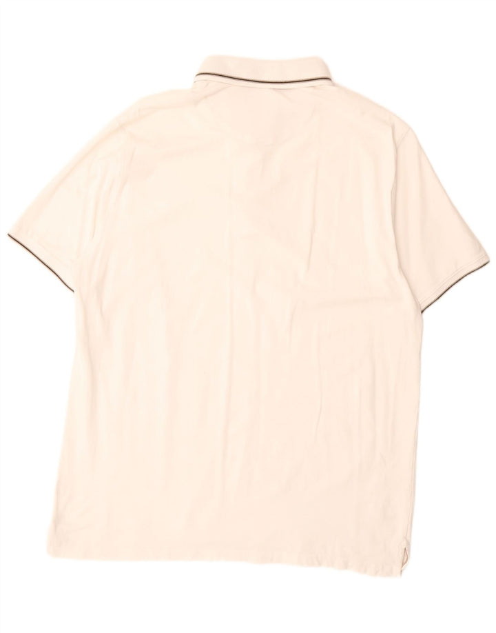 Ανδρικό μπλουζάκι πόλο Massimo Dutti 2XL σε λευκό