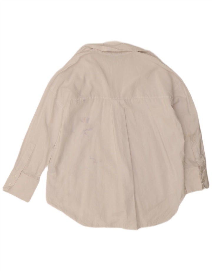 Zara Γυναικείο πουκάμισο Oversized UK 14 Μεσαίο λευκό βαμβακερό