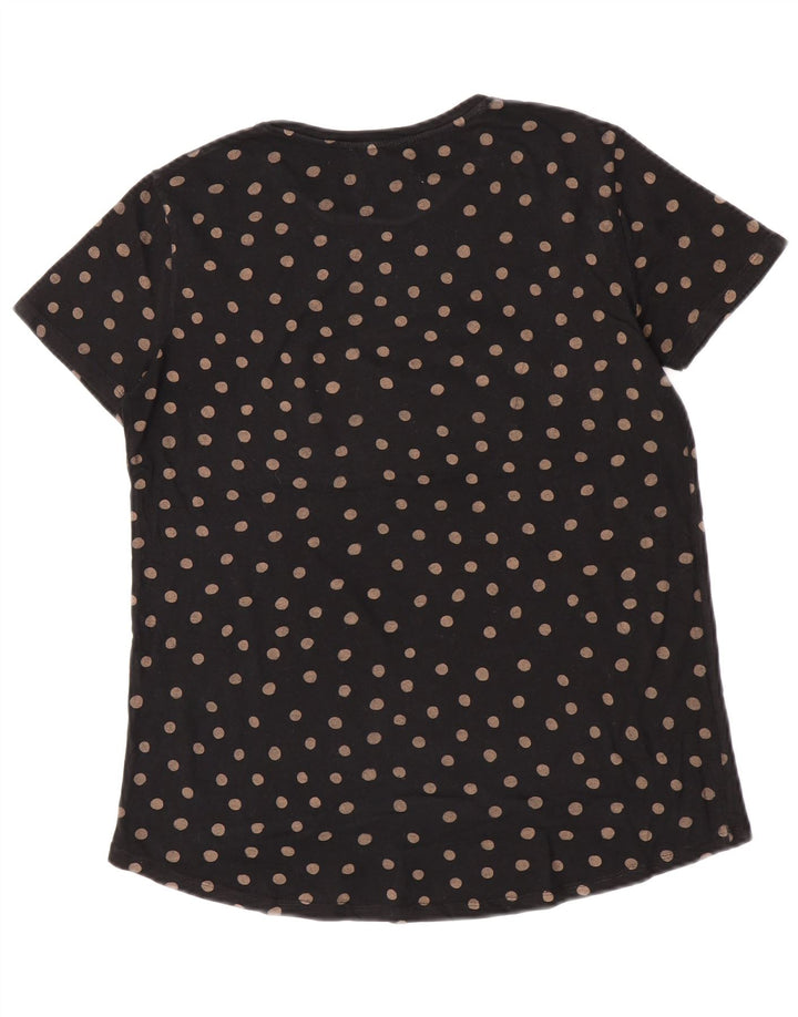 Zara Γυναικείο T-Shirt Top UK 10 Small Black Pot