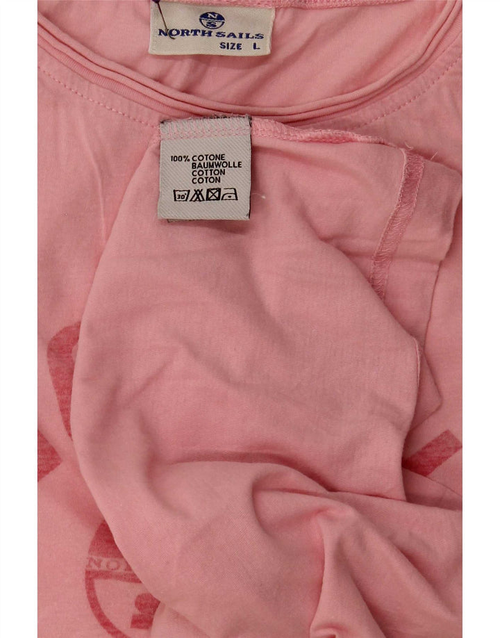 North Sails Mens Graphic T-Shirt Top Large Pink Cotton