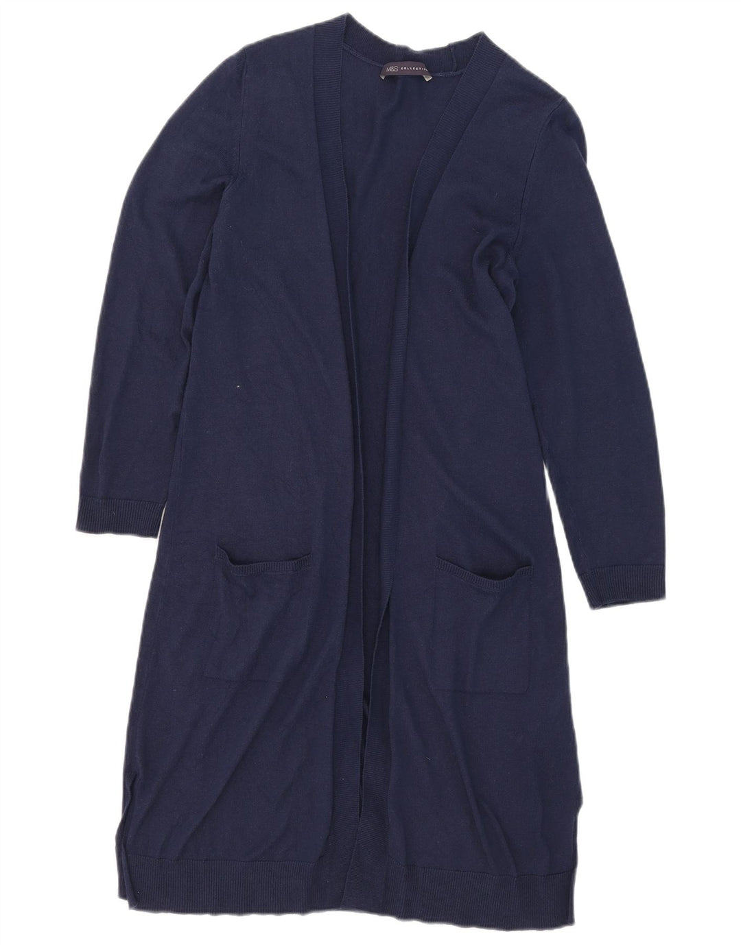 Marks & Spencer Γυναικείο πουλόβερ Longline Cardigan UK 12 Medium Navy Blue