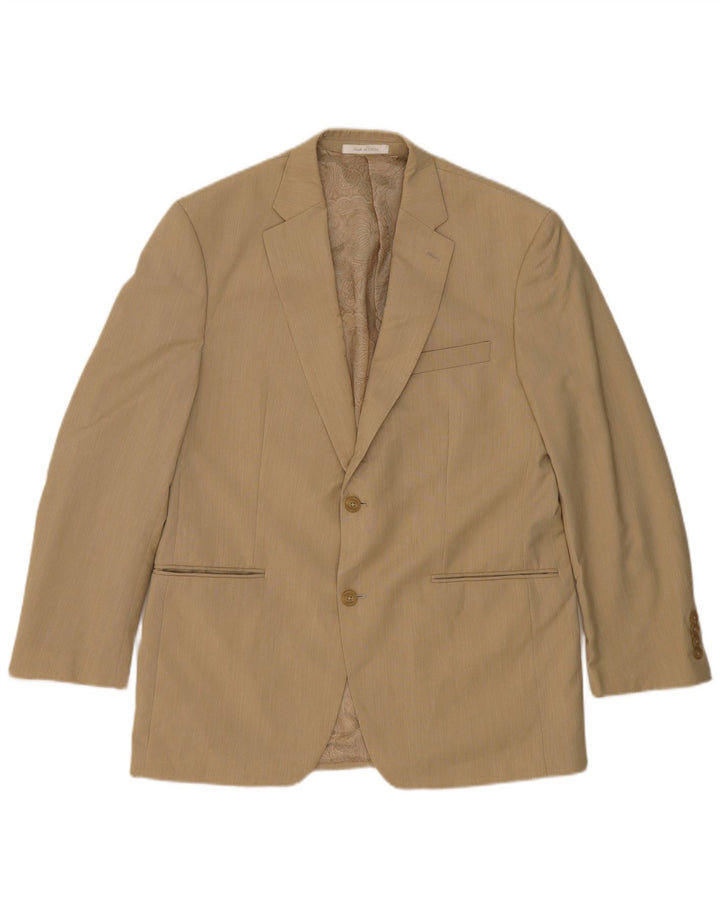 Chaps Mens 2 Button Blazer Jacket UK 40 Large Beige Polyester