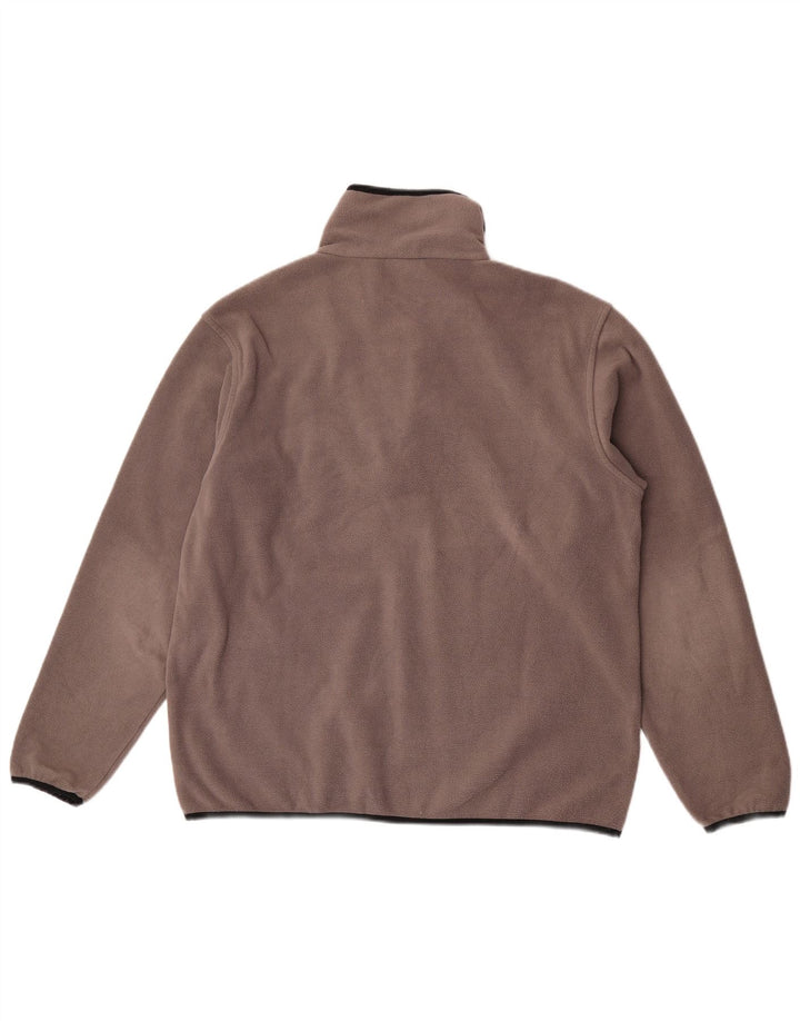 Asics Ανδρικό φερμουάρ Fleece Jumper με μεγάλο καφέ πολυεστέρα