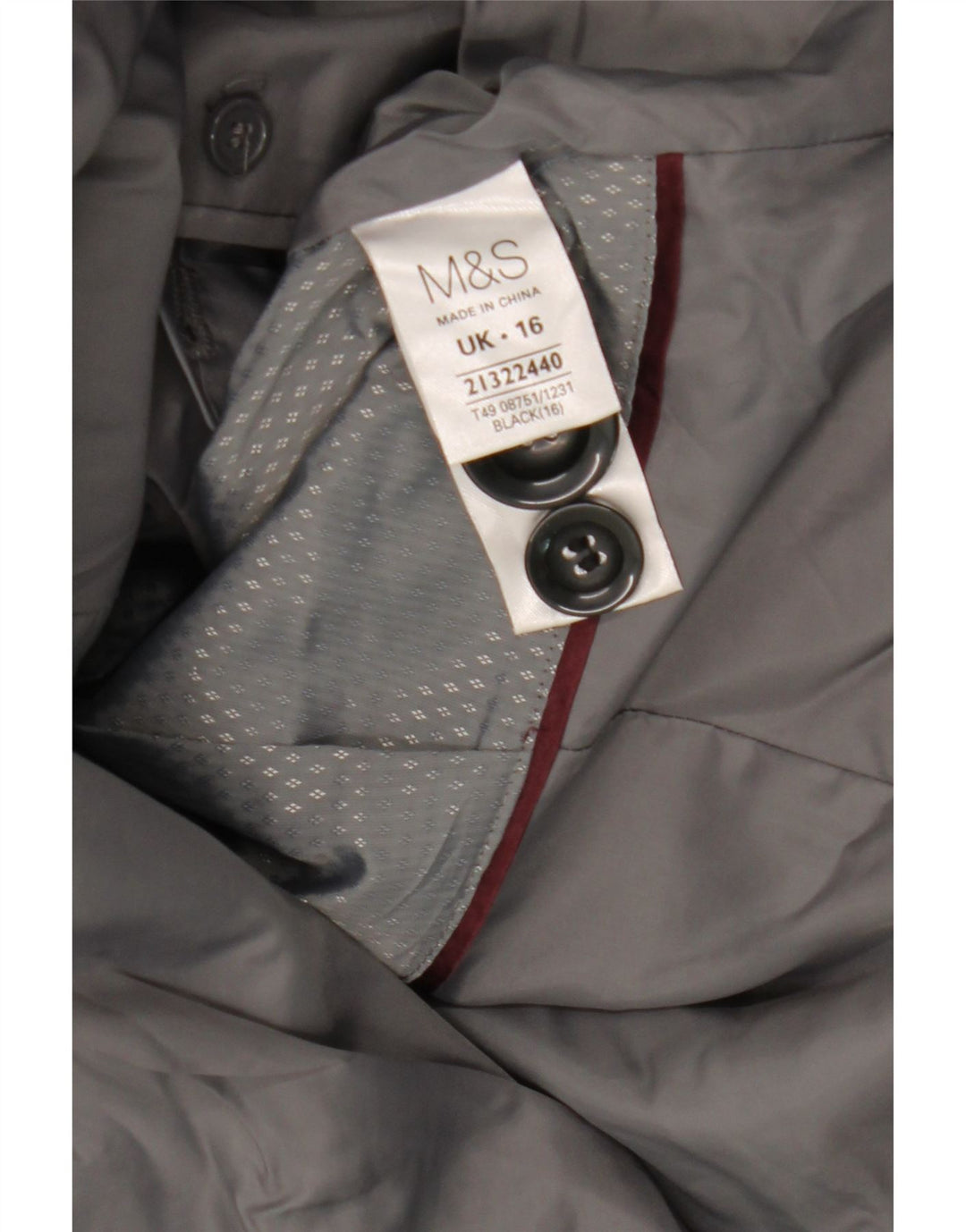 Marks & Spencer Γυναικείο Πανωφόρι UK 16 Large Black Wool