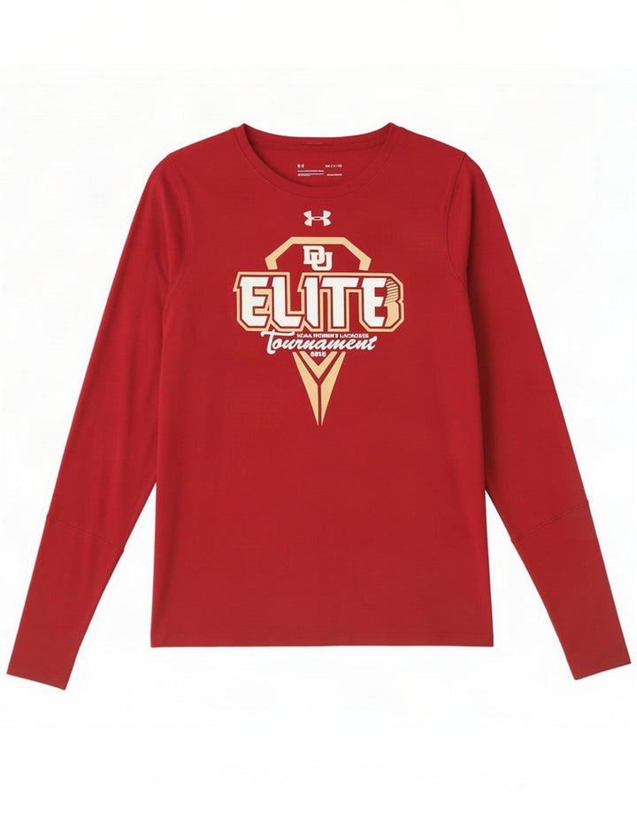 Under Armor Ανδρικό γραφικό μακρυμάνικο μπλουζάκι μικρό μπορντό πολυεστέρα