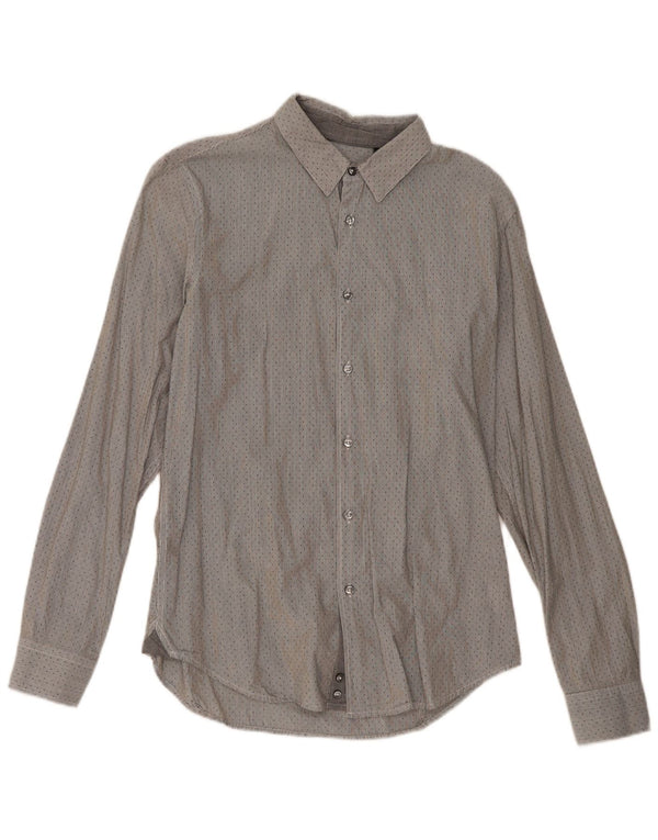 Ανδρικό πουκάμισο Sisley Size 40 15 3/4 Medium Grey Pinstripe Cotton