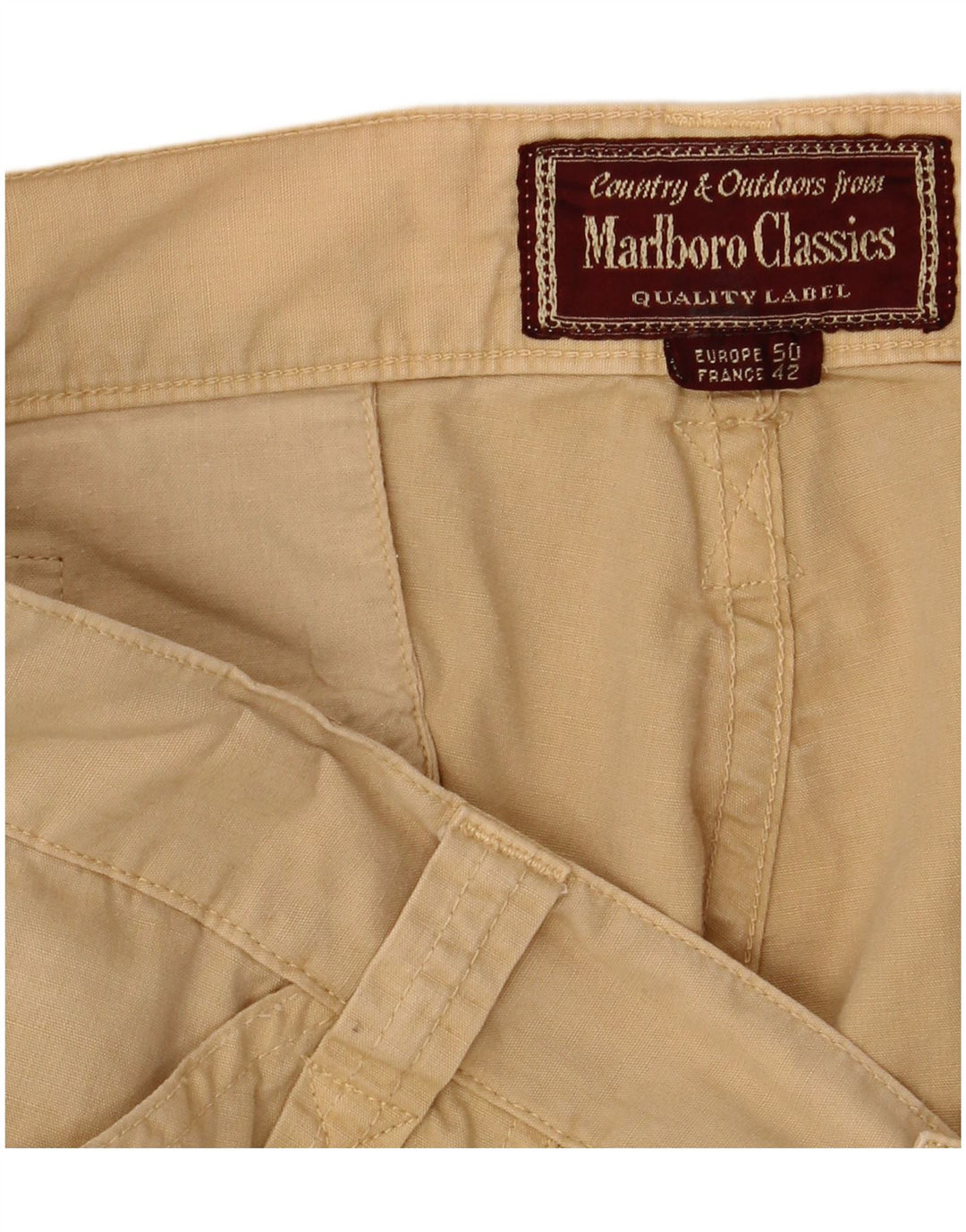 MARLBORO CLASSICS Ανδρικό ίσιο παντελόνι Cargo EU 50 Large W34 L33 Beige