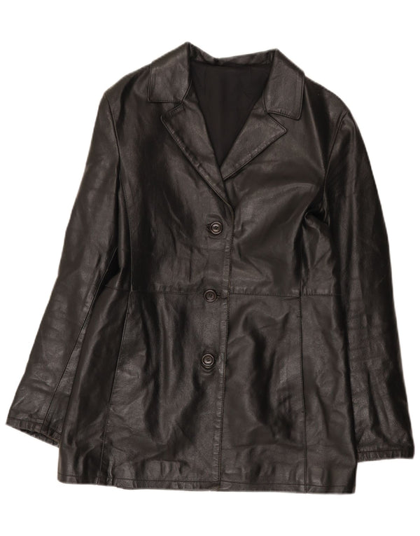 Vintage Γυναικείο Δερμάτινο Μπουφάν IT 42 Medium Black Leather