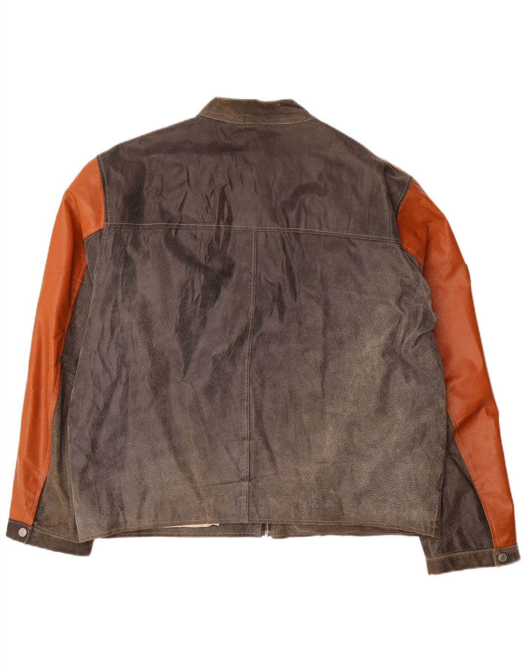 Tom Tailor Ανδρικό Δερμάτινο Μπουφάν UK 44 2XL Γκρι Colourblock Δερμάτινο