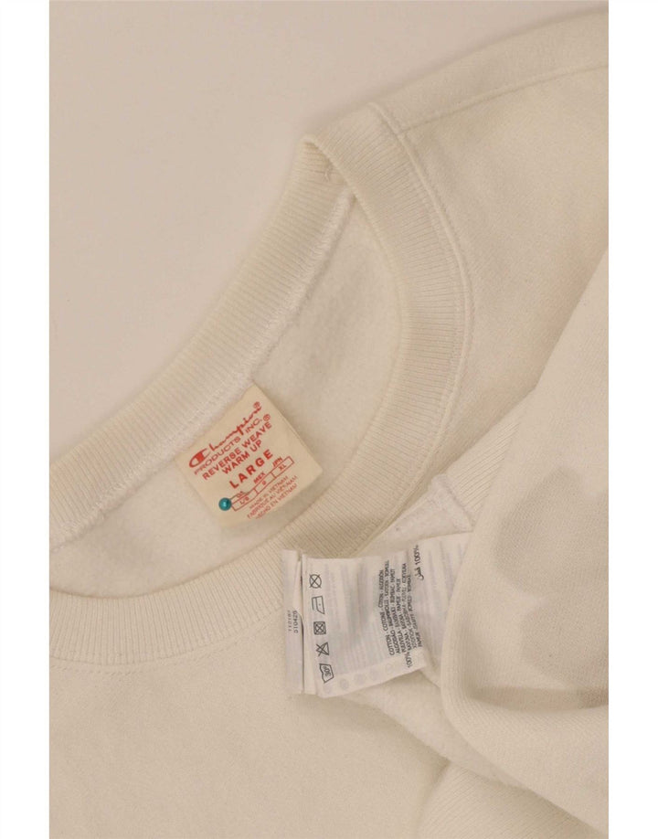 Champion Γυναικεία Φούτερ Jumper UK 16 Large Λευκό Βαμβακερό