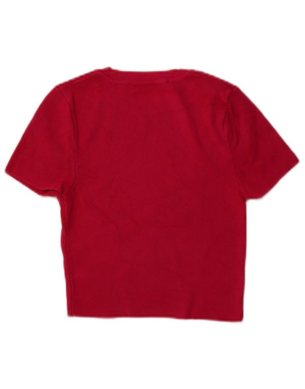 Γυναικείο κοντομάνικο ZARA πουλόβερ με λαιμόκοψη UK 8 Small Pink