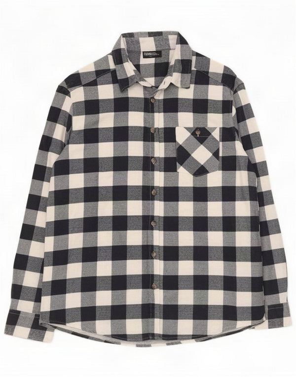 Identic ανδρικό φανελένιο πουκάμισο Large Navy Blue Gingham Cotton
