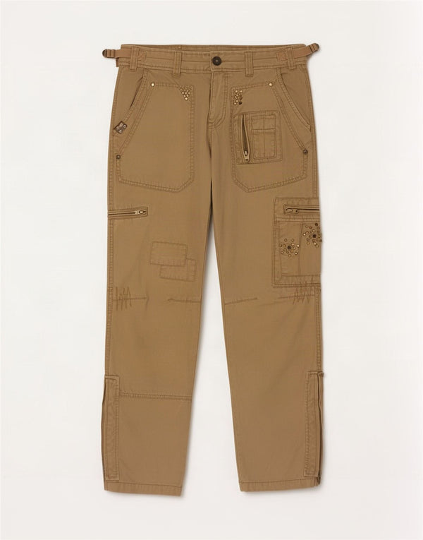 Lee Cooper Ανδρικό ίσιο παντελόνι Cargo W28 L32 Μπεζ βαμβακερό