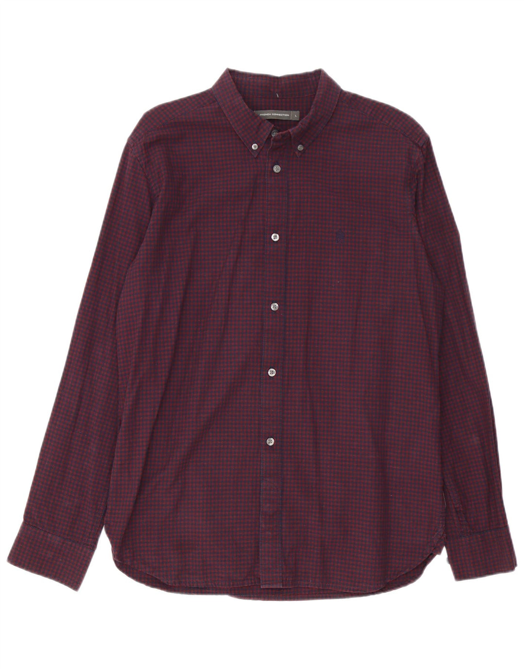 Ανδρικό πουκάμισο French Connection Μεγάλο Βουργουνδί Gingham Cotton