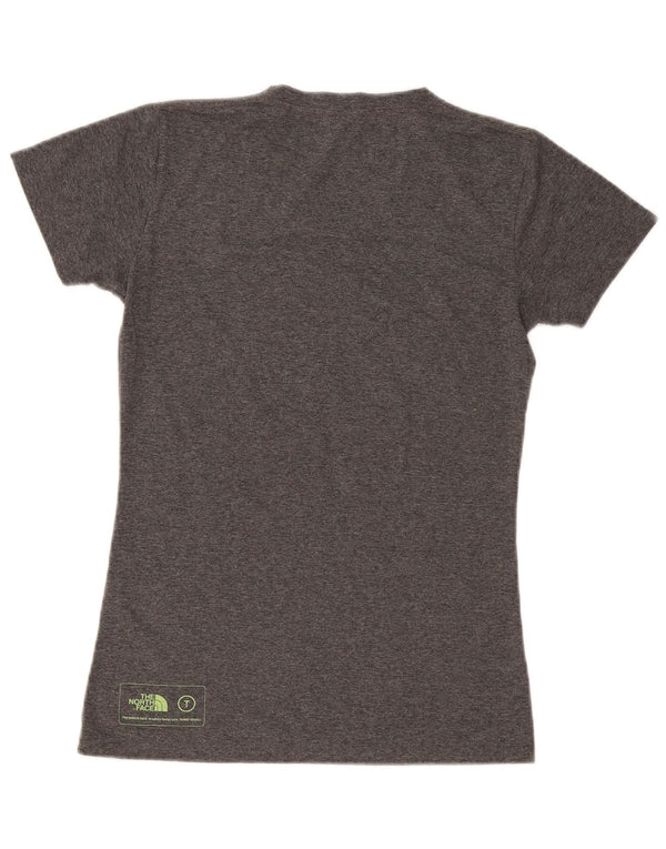 The North Face Γυναικεία γραφικά T-Shirt Top UK 10 Small Grey Flecked Cotton