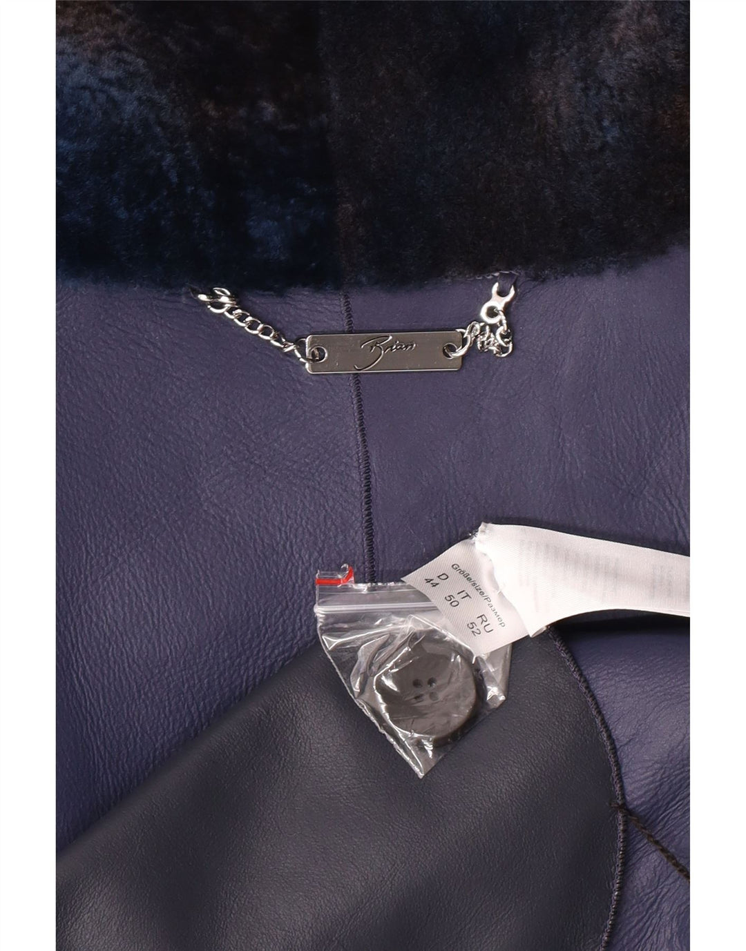 Γυναικείο Γούνινο Μπουφάν VINTAGE Υπερμεγέθη IT 50 XL Μπλε Μπλε Αρνί