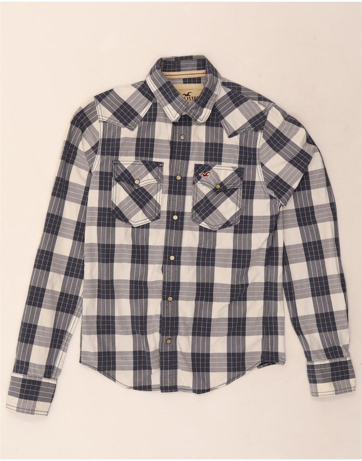 Ανδρικό πουκάμισο Hollister Small Navy Blue Check Cotton