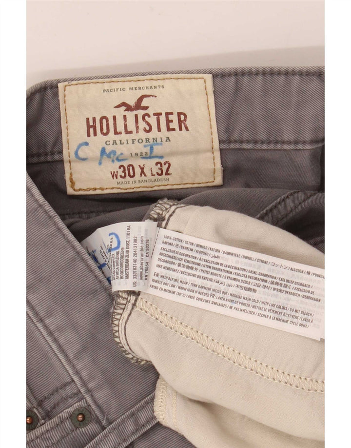 Ανδρικό τζιν Hollister Slim W30 L32 Γκρι βαμβακερό