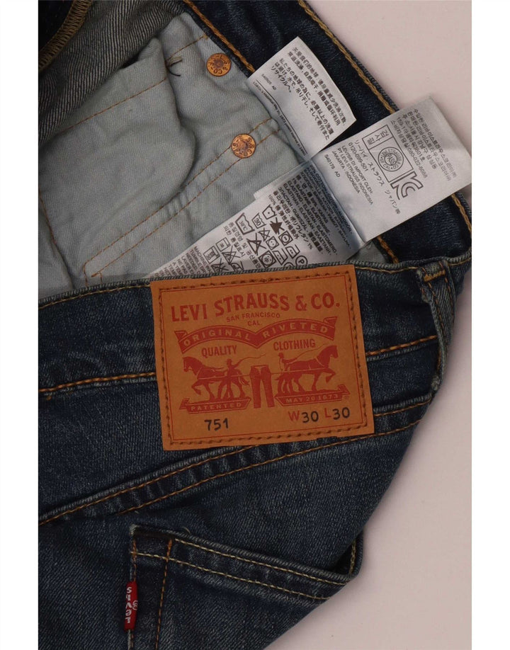 Levi's Mens 751 Straight Jeans W30 L30 Blue Cotton