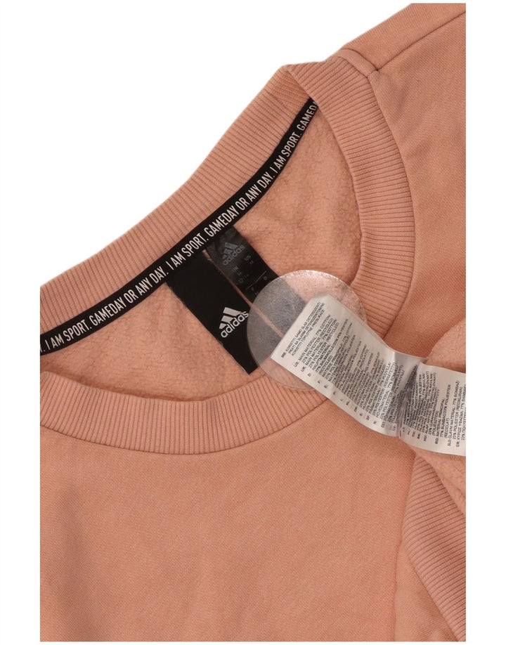 Γυναικείο γραφικό φούτερ ADIDAS Jumper UK 12/14 Μεσαίο ροζ βαμβακερό