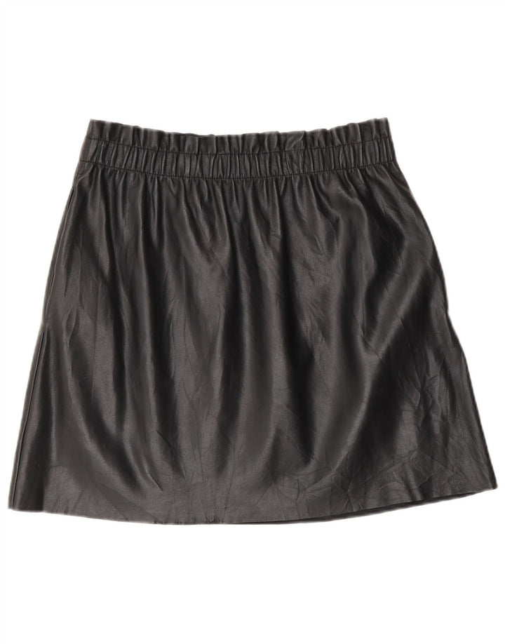 Zara Γυναικεία Μίνι Φούστα από Faux Leather Medium W28 Μαύρο Πολυεστέρας