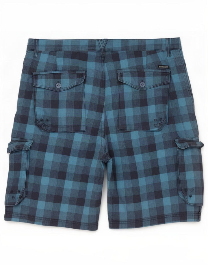 Ανδρικό σορτς Cargo DC W38 XL Blue Check Cotton