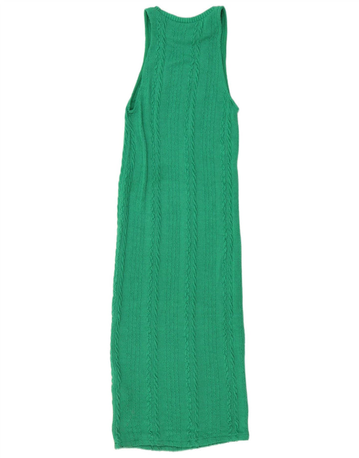 Zara Γυναικείο Maxi Αμάνικο Bodycon Φόρεμα UK 12 Μεσαίο πράσινο πολυεστέρας