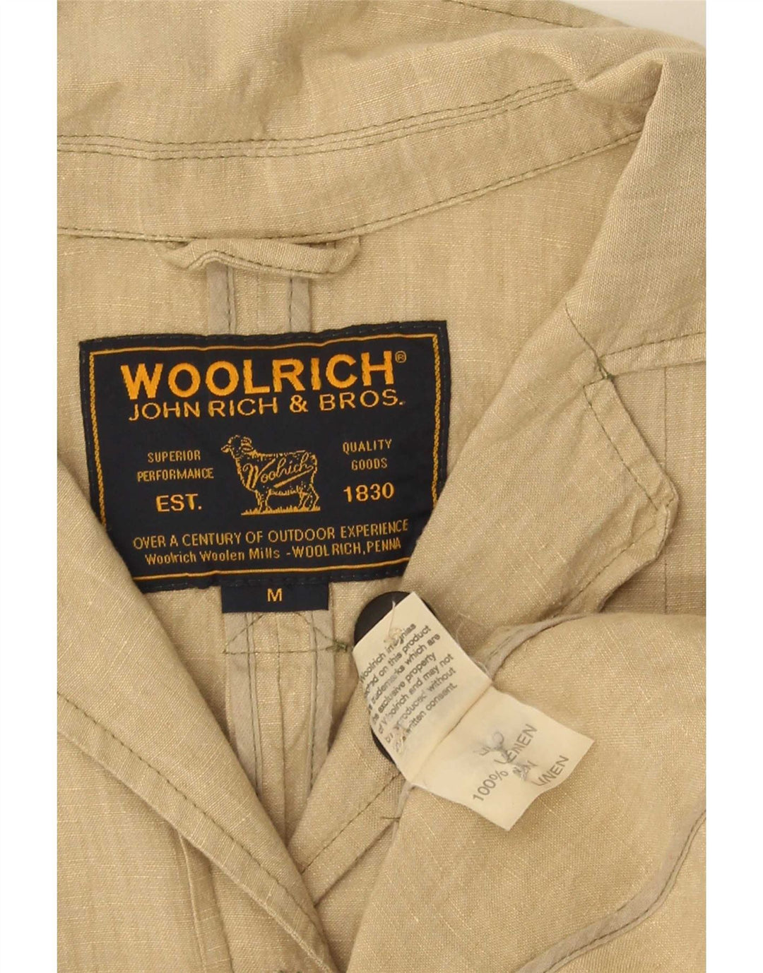 Woolrich Γυναικείο σακάκι με 4 κουμπιά σακάκι UK 12 Medium Beige Λινό