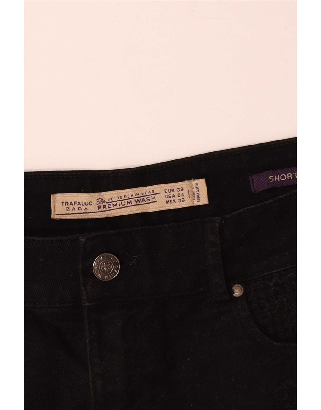 Zara Γυναικείο τζιν σορτς EU 38 Small W28 μαύρο