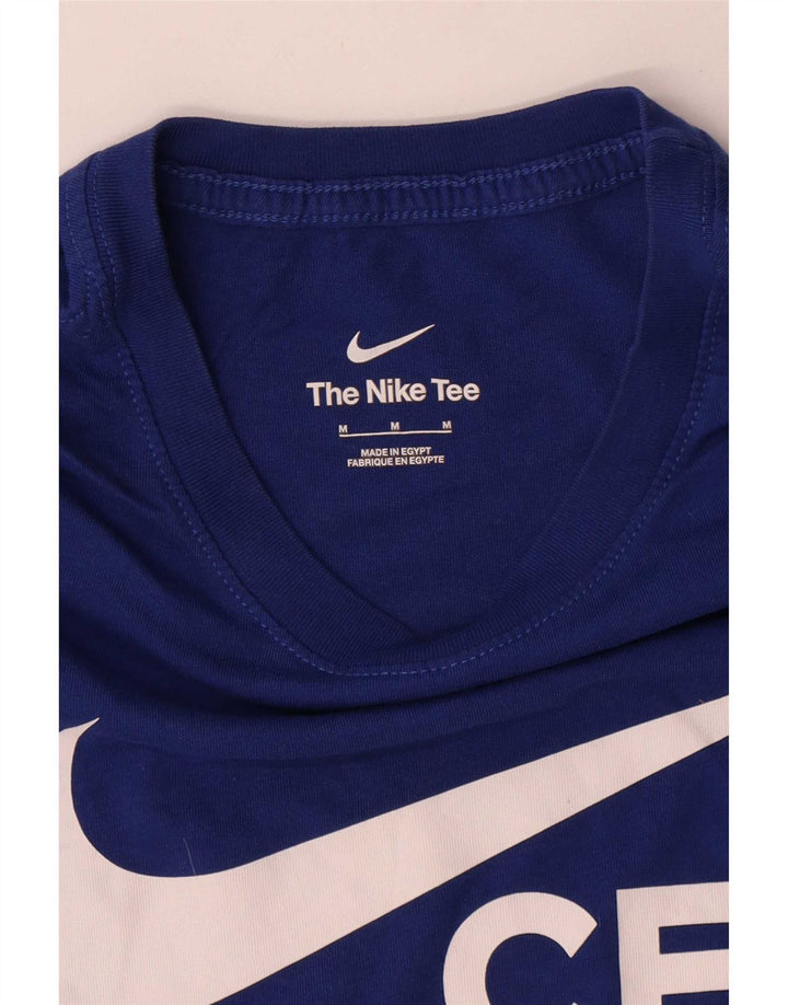 Ανδρικό γραφικό μπλουζάκι Nike, μεσαίο μπλε βαμβακερό
