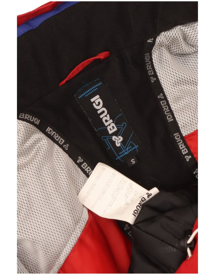 Brugi Ανδρικό μπουφάν σκι με κουκούλα UK 36 Small Red Colourblock Polyamide