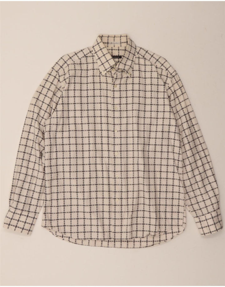 ROCCOBAROCCO Mens Shirt Size 16 1/2 Large White Check Vintage Roccobarocco and Second-Hand Roccobarocco from Messina Hembry 