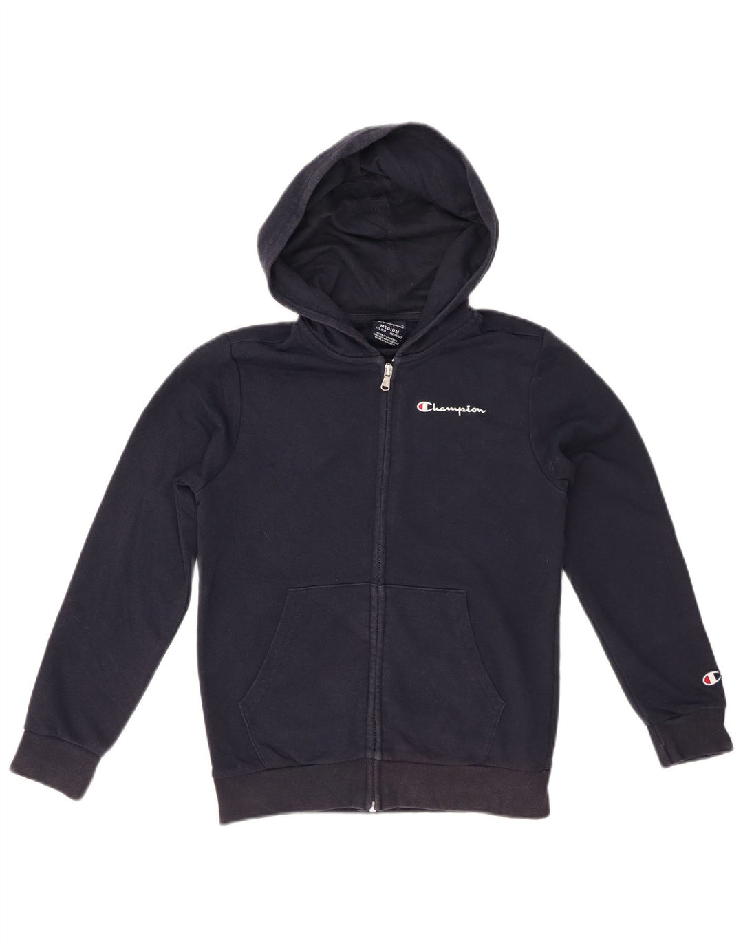 CHAMPION Γραφικό πουλόβερ για αγόρια με κουκούλα με φερμουάρ 9-10 ετών Medium Navy Blue