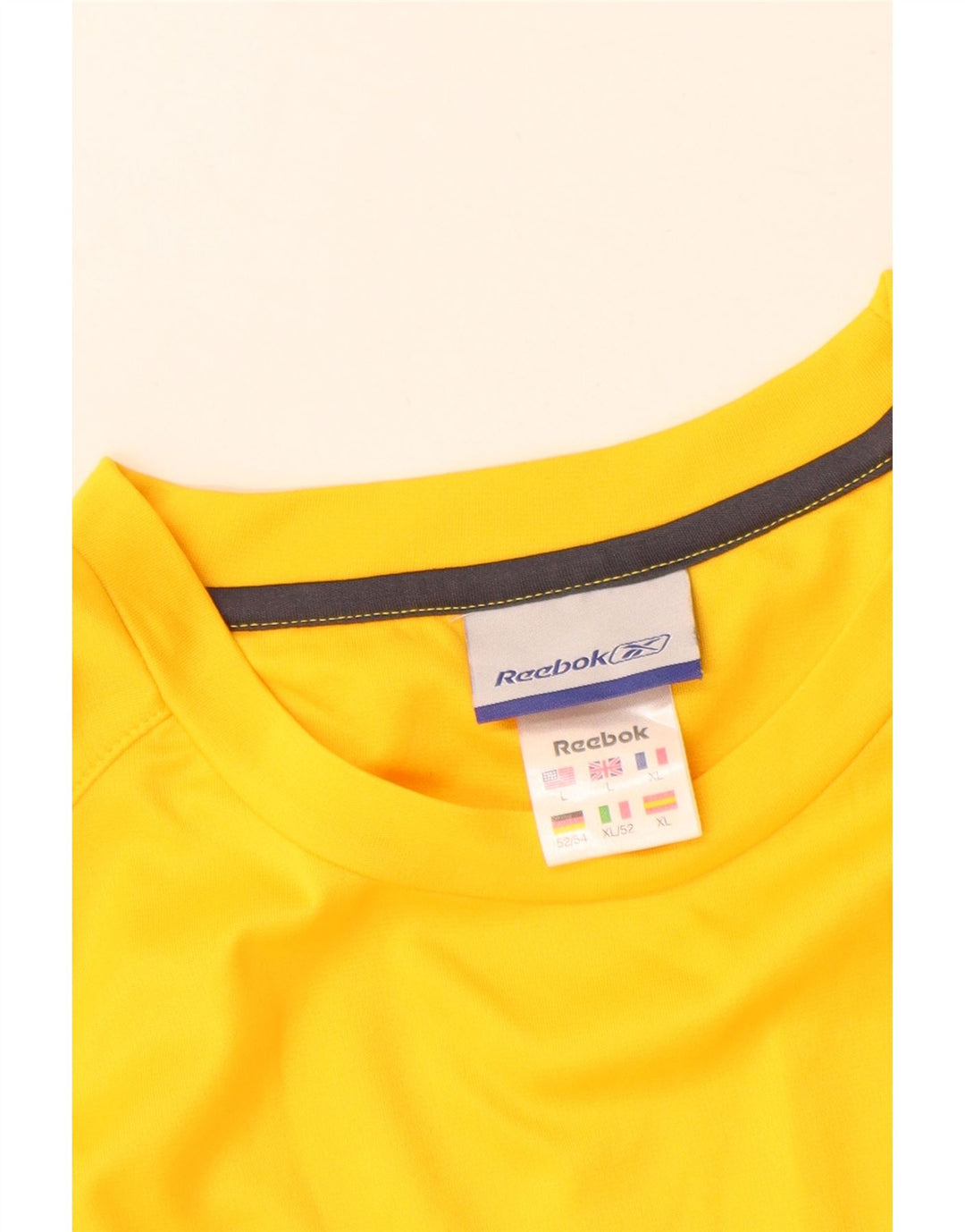 Ανδρικό γραφικό T-Shirt Reebok Top Large Yellow Colorblock Πολυεστέρας