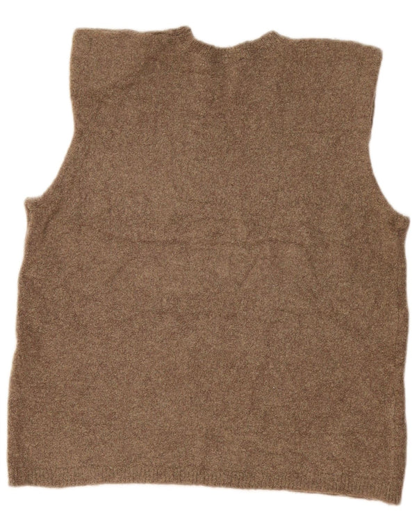 Zara Γυναικείο Γιλέκο Tank Top UK 14 Medium Khaki Flecked Polyamide