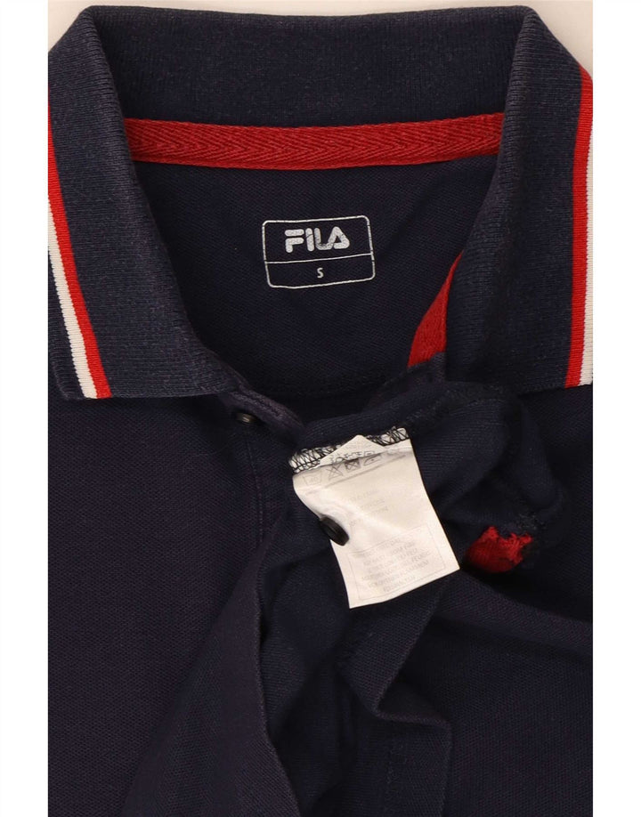 Ανδρικό μπλουζάκι πόλο Fila Μικρό μπλε ναυτικό ριγέ βαμβακερό