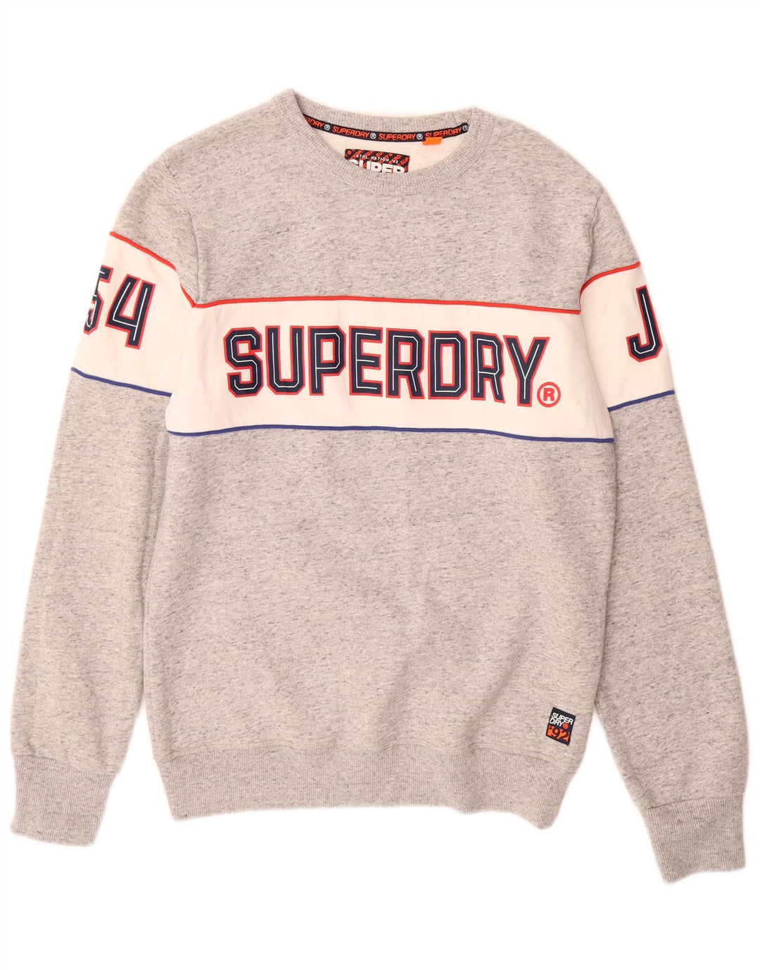 Ανδρικό γραφικό φούτερ SUPERDRY Jumper μεγάλο γκρι χρώμα βαμβακερό