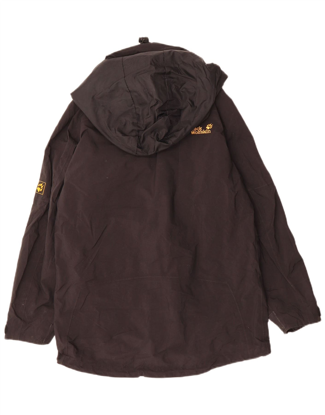JACK WOLFSKIN Γυναικείο μπουφάν βροχής με κουκούλα μεγάλου μεγέθους UK 8 μικρό μαύρο
