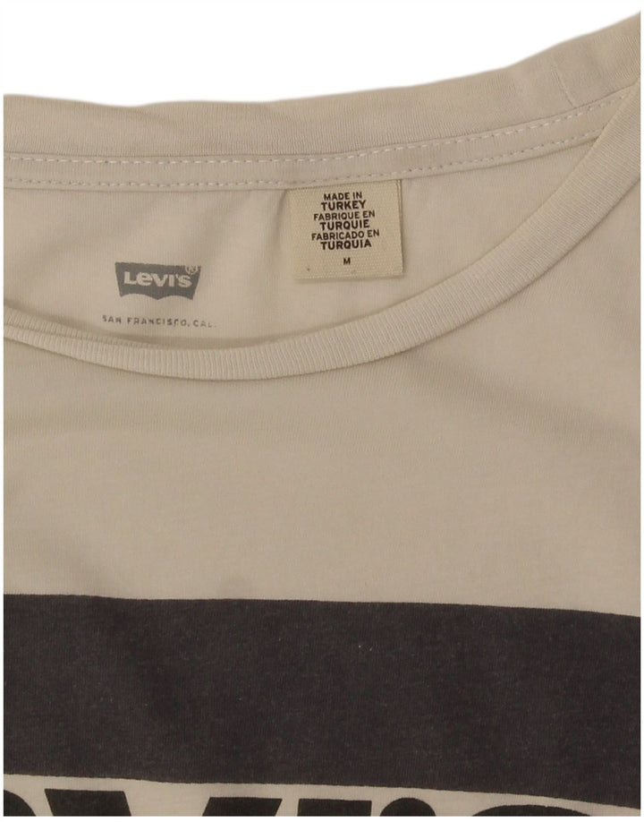 Γυναικείο γραφικό T-Shirt Levi's Top UK 14 Medium White